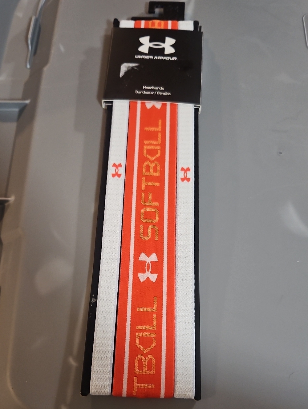 Under Armour Softball Headbands - 3 Pack: ORANGE/WHITE: NEW IN PACK